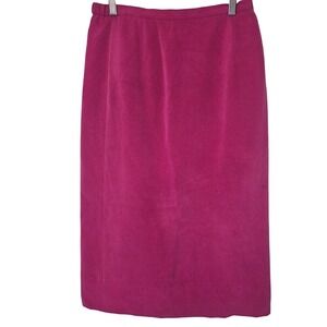 Travis Ayers Petite 100% Silk Pencil Skirt Vintage Pink Pink Elastic Slit 10P